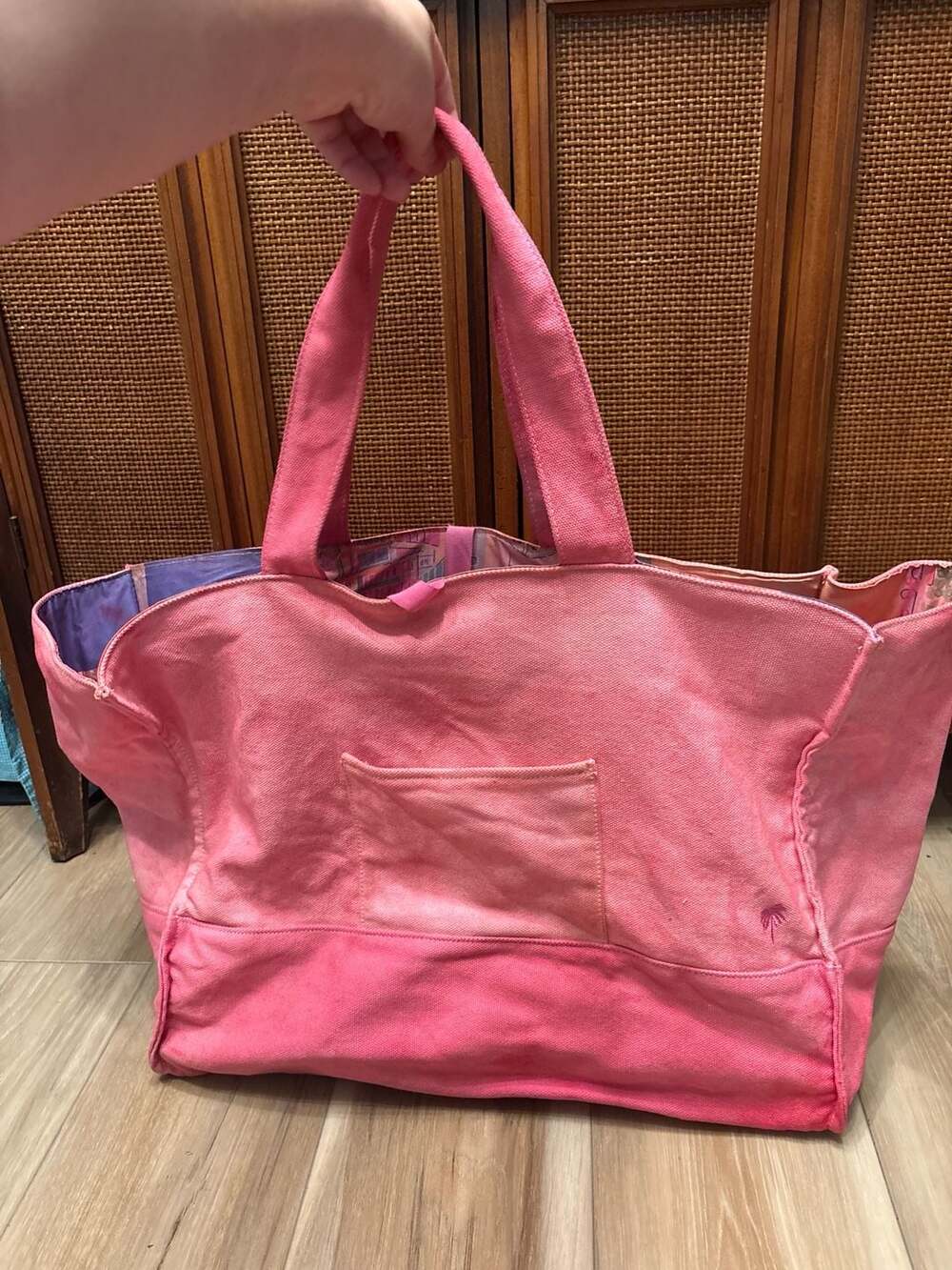 Lilly Pulitzer Patchwork Tote Bag Pink Canvas